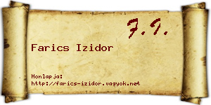 Farics Izidor névjegykártya